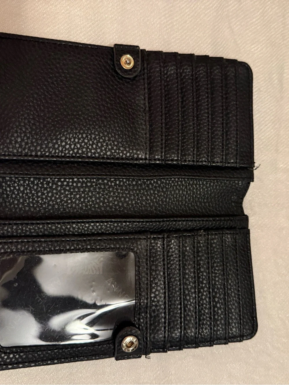 Anne Klein women’s wallet, black with gold snap